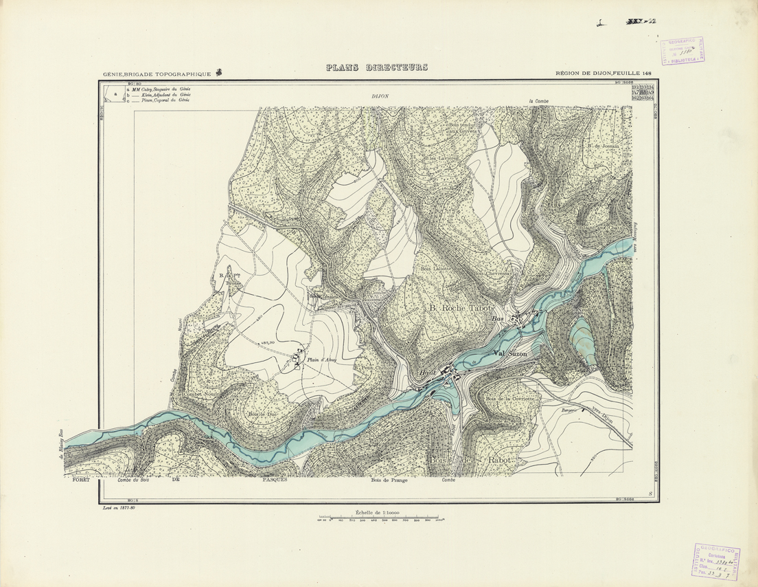 (N:21255) PLANS DIRECTEURS - REGION DE DIJON FEUILLE 148 (B0017735) Carte e stampe antiche: riproduzione a colori su carta (formato A1)