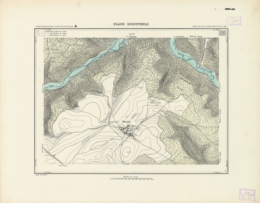 (N:21256) PLANS DIRECTEURS - REGION DE DIJON FEUILLE 149 (B0017736) Carte e stampe antiche: riproduzione a colori su carta (formato A1)