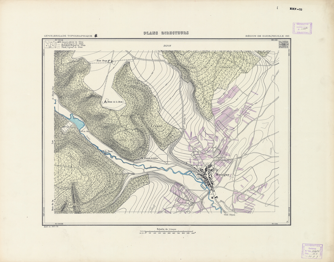 (N:21257) PLANS DIRECTEURS - REGION DE DIJON FEUILLE 150 (B0017737) Carte e stampe antiche: riproduzione a colori su carta (formato A1)
