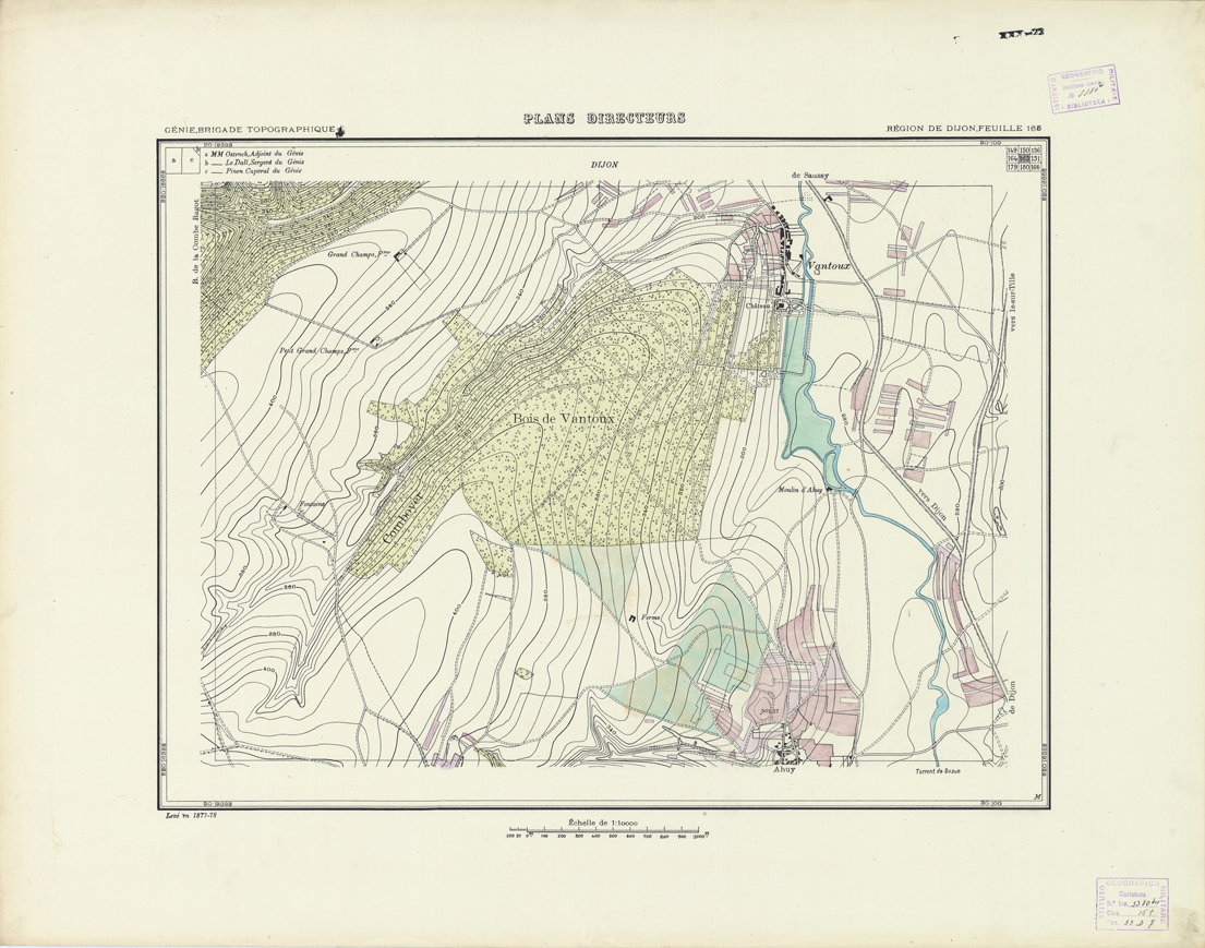(N:21261) PLANS DIRECTEURS - REGION DE DIJON FEUILLE 165 (B0017741) Carte e stampe antiche: riproduzione a colori su carta (formato A1)