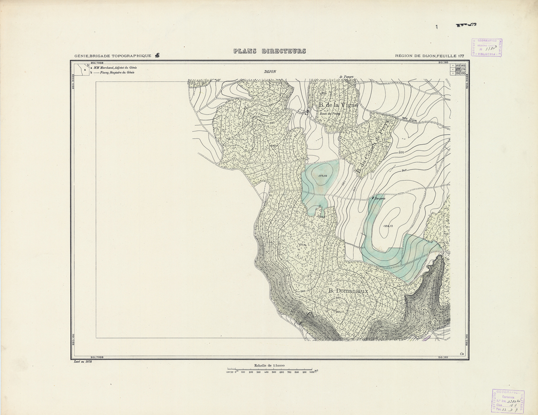 (N:21262) PLANS DIRECTEURS - REGION DE DIJON FEUILLE 177 (B0017742) Carte e stampe antiche: riproduzione a colori su carta (formato A1)