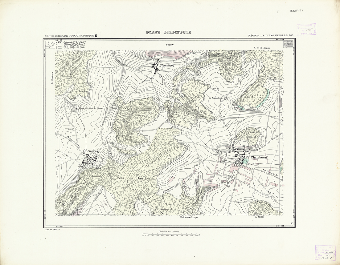 (N:21279) PLANS DIRECTEURS - REGION DE DIJON FEUILLE 238 (B0017759) Carte e stampe antiche: riproduzione a colori su carta (formato A1)