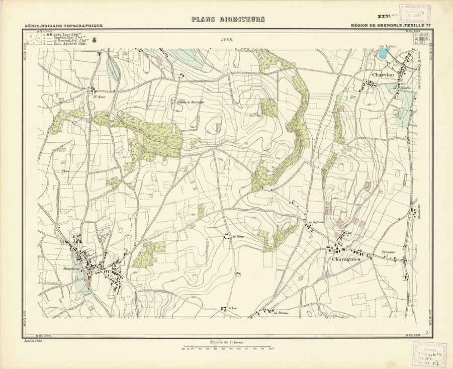 (N:21297) PLANS DIRECTEURS - REGION DE GRENOBLE FEUILLE 77 (B0017777) Carte e stampe antiche: riproduzione a colori su carta (formato A1)