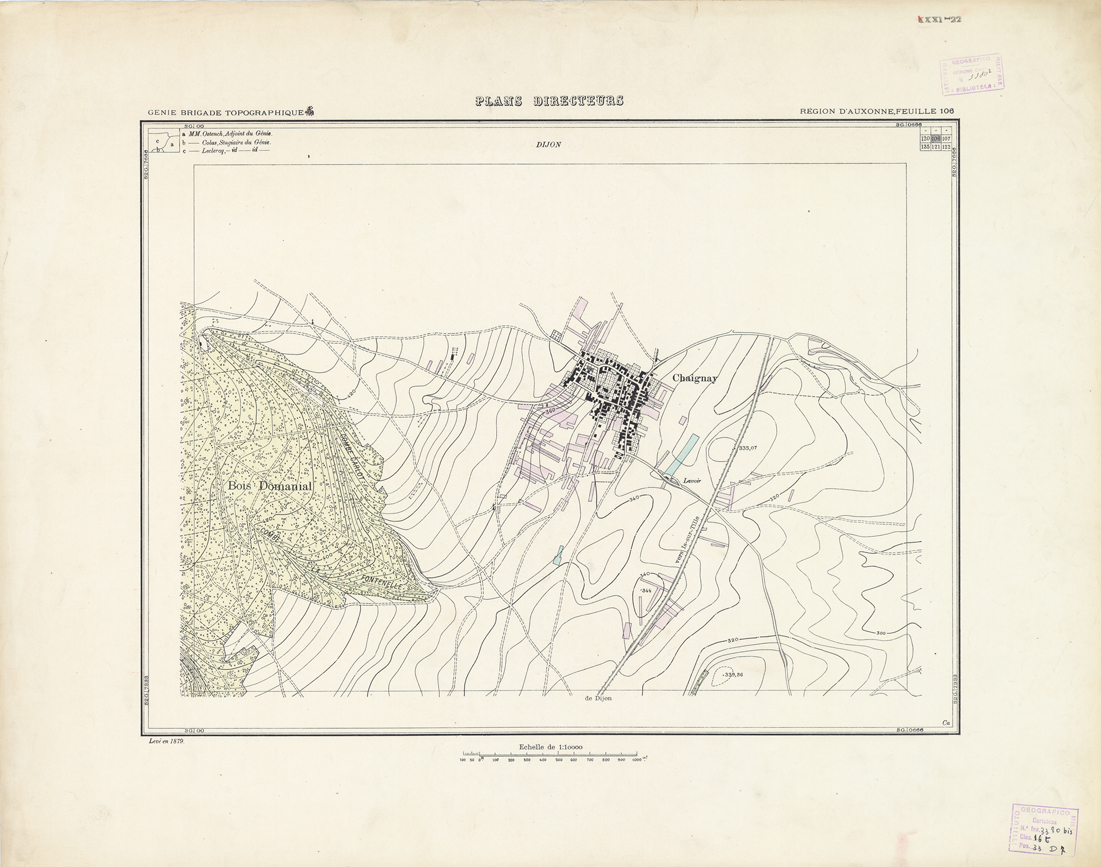 (N:21304) PLANS DIRECTEURS - REGION D'AUXONNE FEUILLE 106 (B0017785) Carte e stampe antiche: riproduzione a colori su carta (formato A1)
