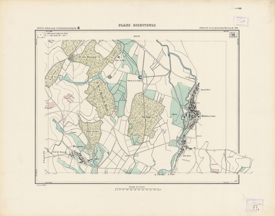 (N:21311) PLANS DIRECTEURS - REGION D'AUXONNE FEUILLE 138 (B0017792) Carte e stampe antiche: riproduzione a colori su carta (formato A1)