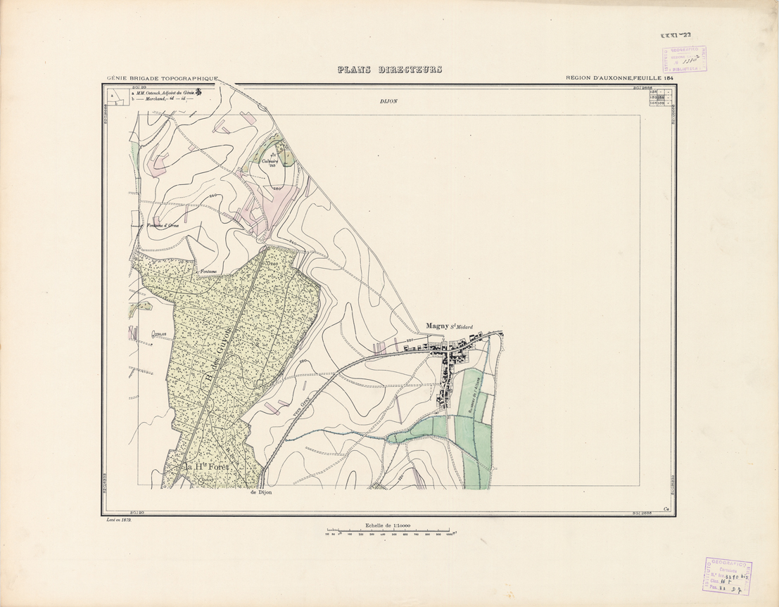(N:21315) PLANS DIRECTEURS - REGION D'AUXONNE FEUILLE 154 (B0017796) Carte e stampe antiche: riproduzione a colori su carta (formato A1)