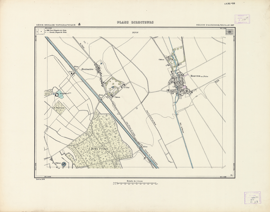(N:21327) PLANS DIRECTEURS - REGION D'AUXONNE FEUILLE 227 (B0017809) Carte e stampe antiche: riproduzione a colori su carta (formato A1)