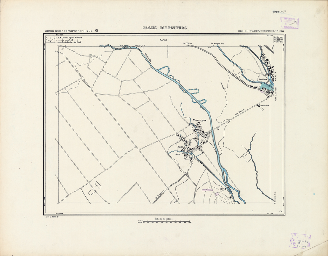 (N:21328) PLANS DIRECTEURS - REGION D'AUXONNE FEUILLE 228 (B0017810) Carte e stampe antiche: riproduzione a colori su carta (formato A1)