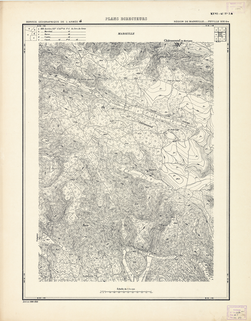 (N:21374) PLANS DIRECTEURS - REGION DE MARSEILLE FEUILLE XXI N2a (B0017856) Carte e stampe antiche: riproduzione a colori su carta (formato A1)