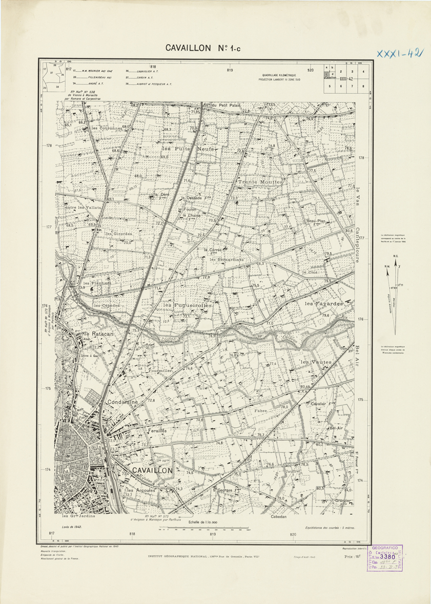 (N:21390) PLANS DIRECTEURS - CAVAILLON N1c (B0017872) Carte e stampe antiche: riproduzione a colori su carta (formato A1)