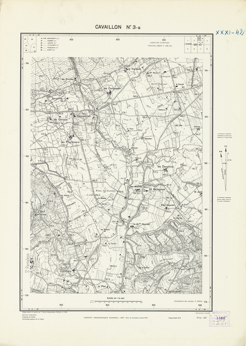 (N:21392) PLANS DIRECTEURS - CAVAILLON N3a (B0017874) Carte e stampe antiche: riproduzione a colori su carta (formato A1)