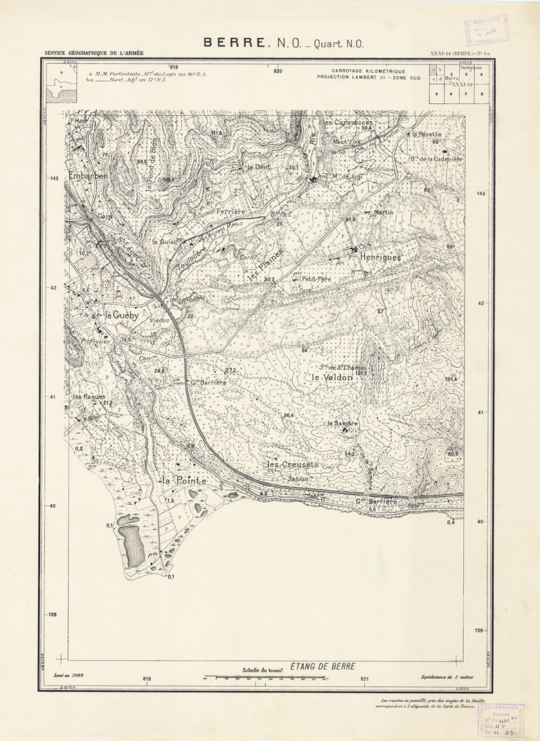 (N:21396) PLANS DIRECTEURS - BERRE XXXI 44 N1a (B0017878) Carte e stampe antiche: riproduzione a colori su carta (formato A1)