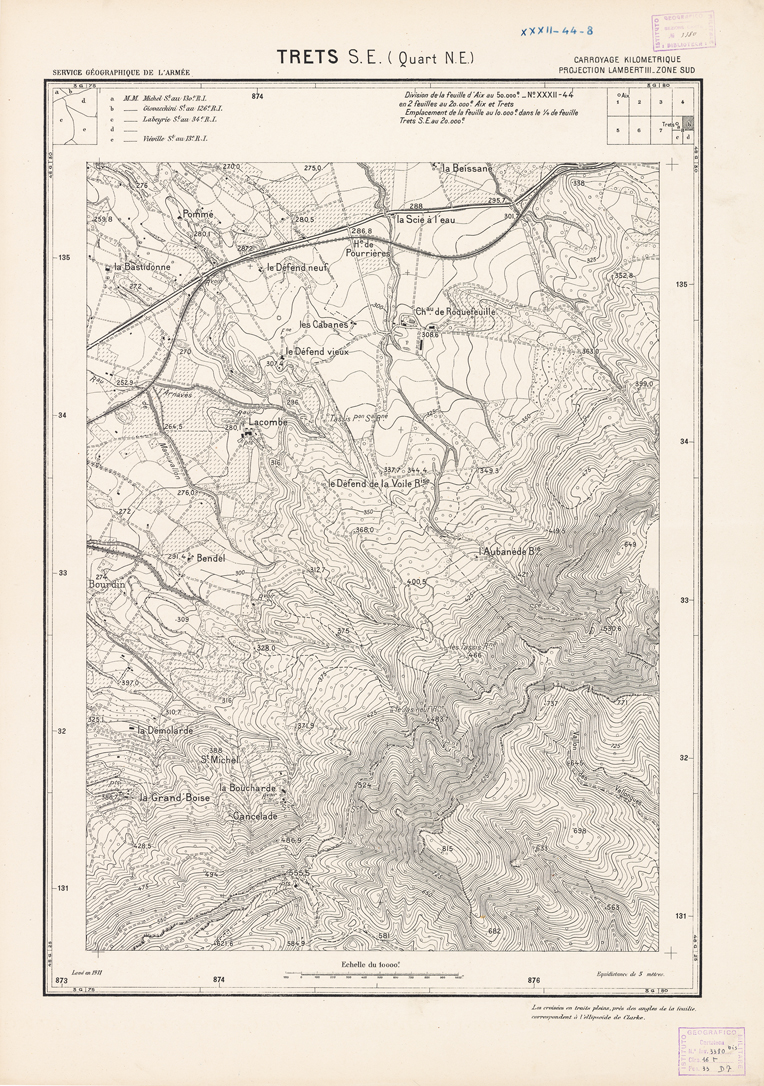 (N:21417) PLANS DIRECTEURS - TRETS S.E. 8b (B0017909) Carte e stampe antiche: riproduzione a colori su carta (formato A1)