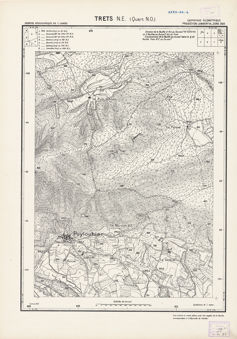 (N:21436) PLANS DIRECTEURS - TRETS N.E. 4a (B0017928) Carte e stampe antiche: riproduzione a colori su carta (formato A1)