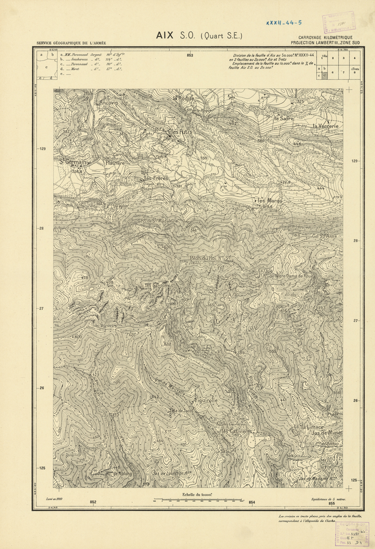(N:21438) PLANS DIRECTEURS - AIX S.O. XXXII 44 N5d (B0017930) Carte e stampe antiche: riproduzione a colori su carta (formato A1)