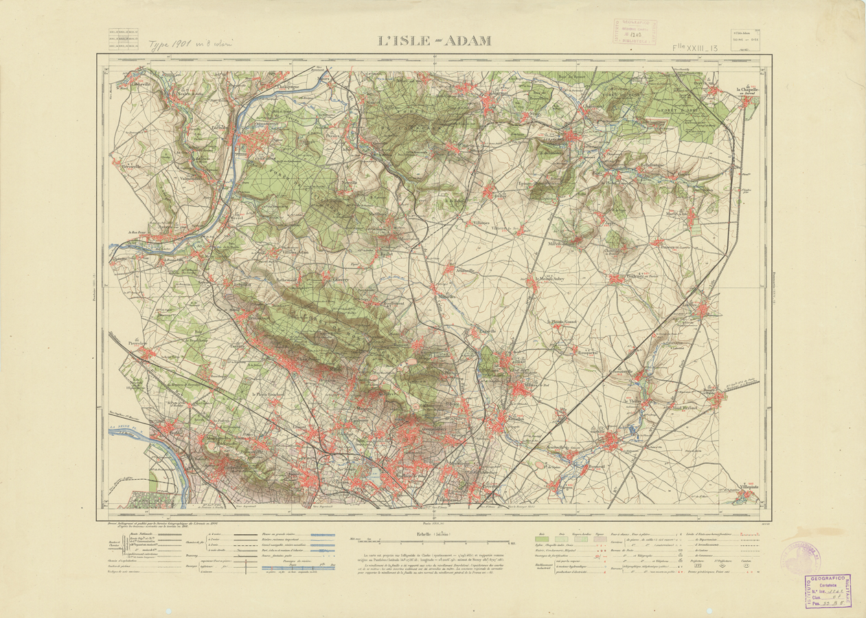 (N:21641) NOUVELLE CARTE DE FRANCE - XXIII 13 - L'ISLE ADAM (B0018227) Carte e stampe antiche: riproduzione a colori su carta (formato A1)