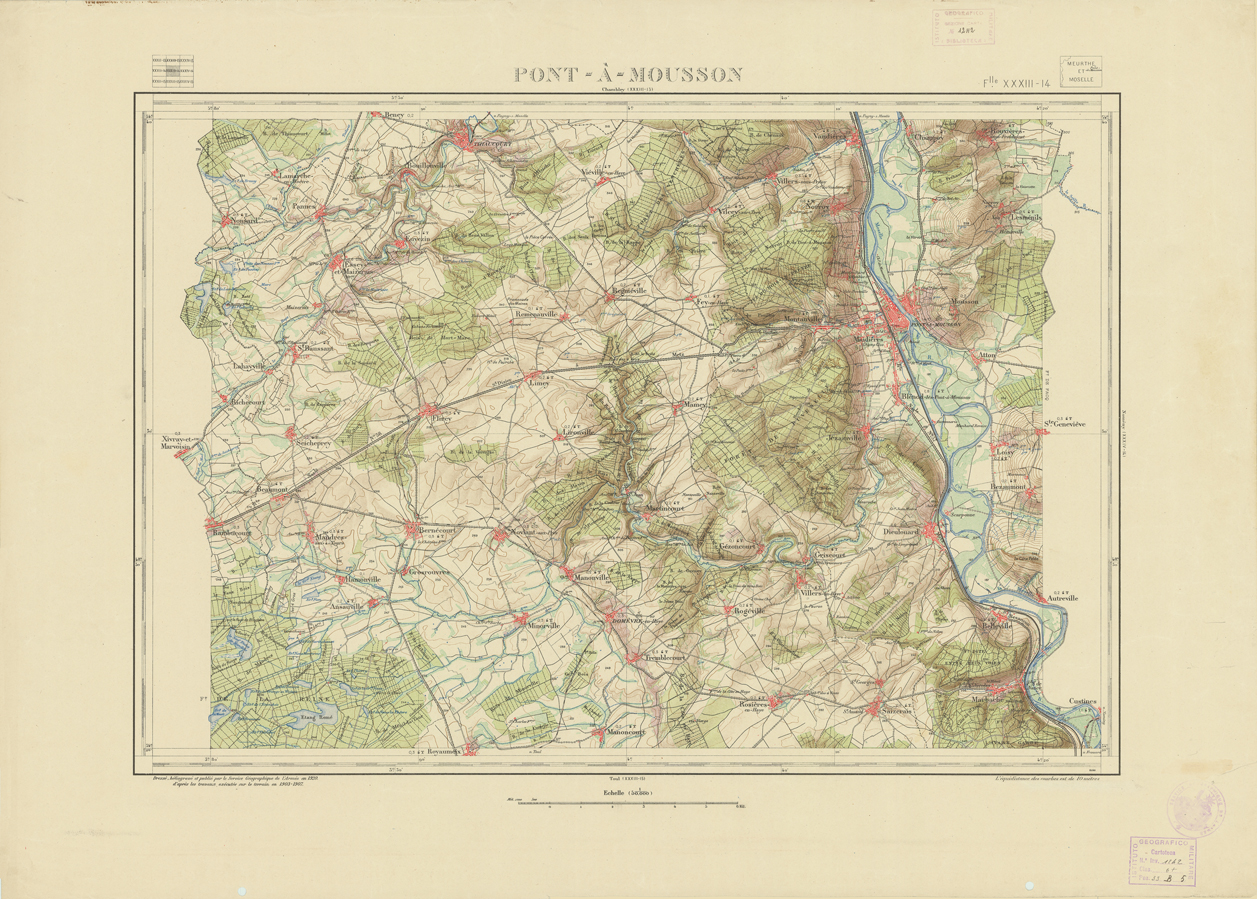(N:21659) NOUVELLE CARTE DE FRANCE - XXXIII 14 - PONT A MOUSSON (B0018245) Carte e stampe antiche: riproduzione a colori su carta (formato A1)
