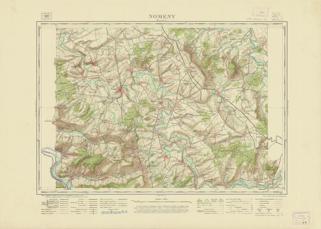 (N:21664) NOUVELLE CARTE DE FRANCE - XXXIV 14 - NOMENY (B0018250) Carte e stampe antiche: riproduzione a colori su carta (formato A1)