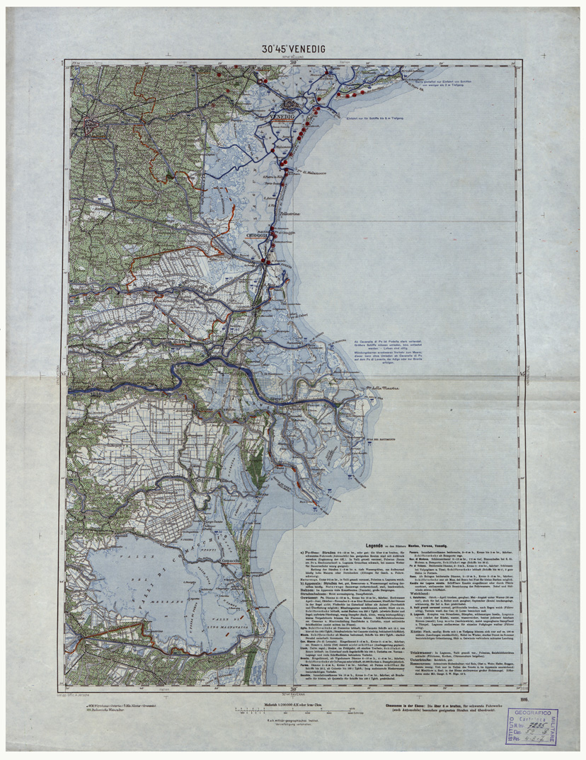 (N:34510) CARTA DELL'ITALIA SETTENTRIONALE E ZONE CONFINANTI - FOGLIO 10 VENEDIG (B0019655) Carte e stampe antiche: riproduzione a colori su carta (formato A1)