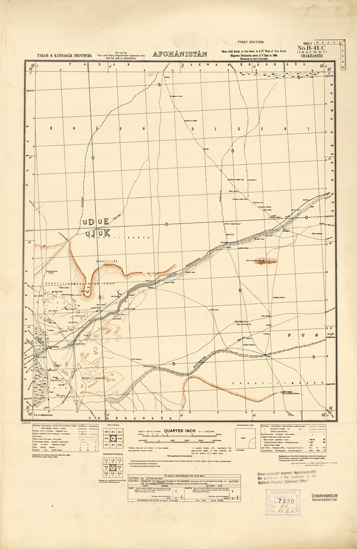 (N:35241) AFGHANISTAN AND N. W FRONTIER PROVINCE U.S.S.R., BALUCHISTAN E IRAN - FOGLIO 17 (B0019718) Carte e stampe antiche: riproduzione a colori su carta (formato A1)