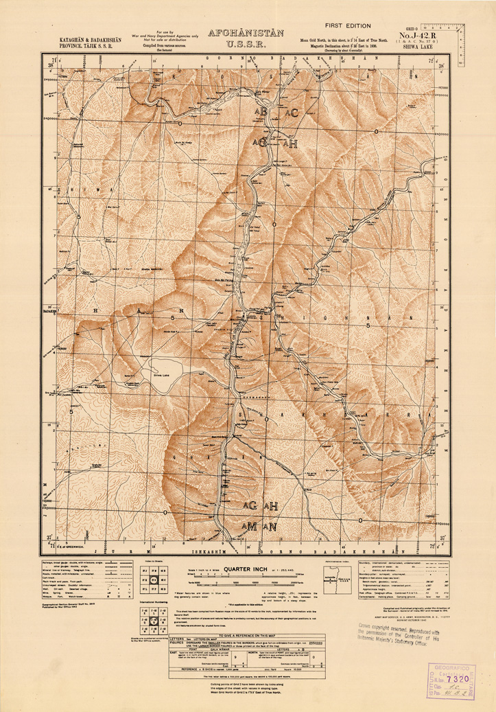 (N:35270) AFGHANISTAN AND N. W FRONTIER PROVINCE U.S.S.R., BALUCHISTAN E IRAN - FOGLIO 46 (B0019747) Carte e stampe antiche: riproduzione a colori su carta (formato A1)