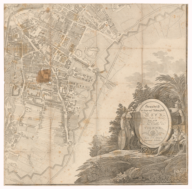 (N:32360) PLAN DE LA VILLE DE VIENNA (B0019929) Carte e stampe antiche: riproduzione a colori su carta (formato A1)