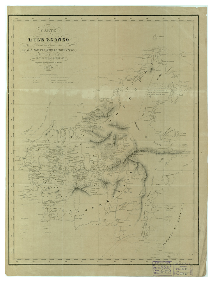 (N:33494) INDIE OLANDESI - CARTE DE L'ILE BORNEO (B0019994) Carte e stampe antiche: riproduzione a colori su carta (formato A1)