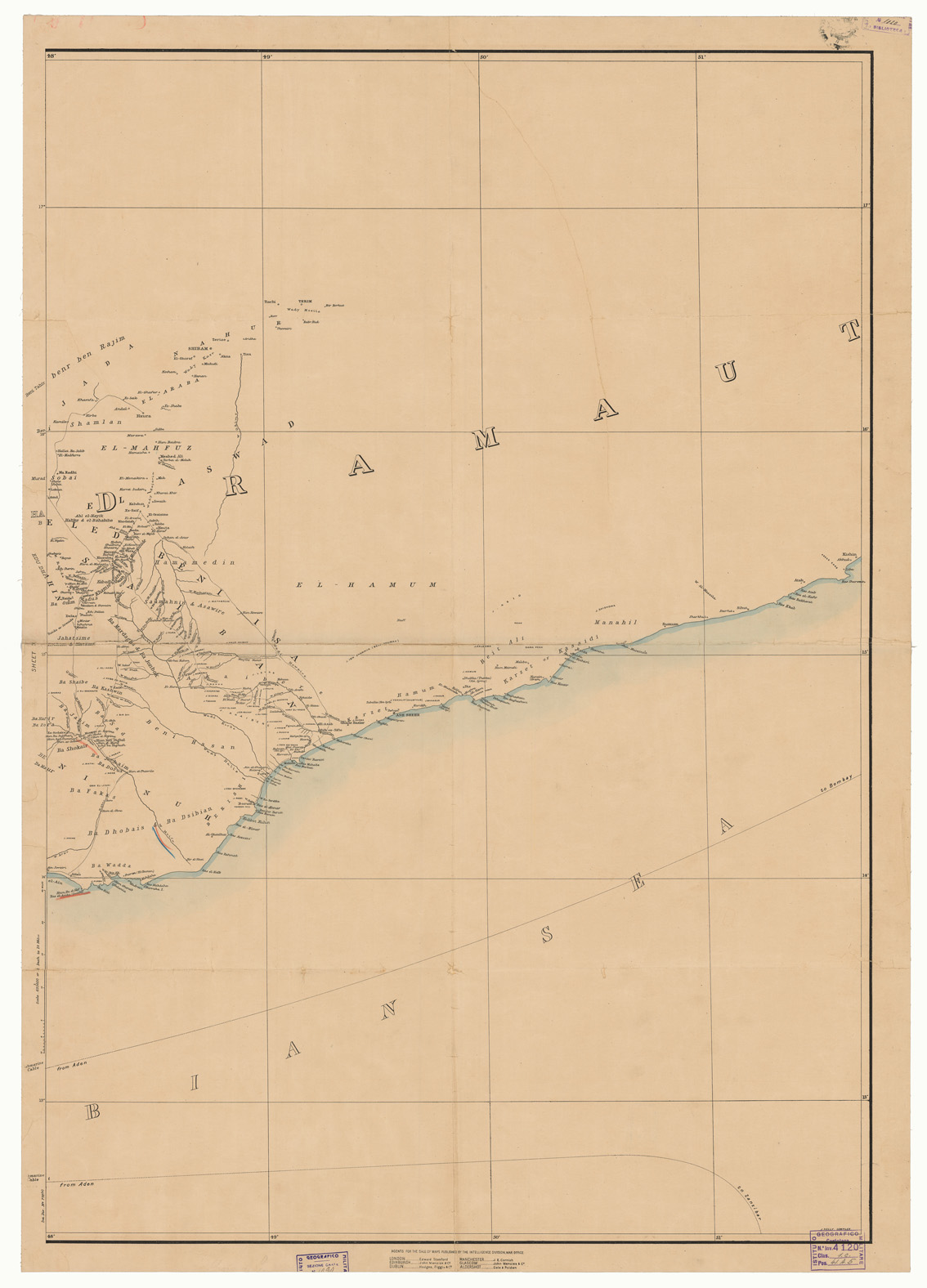 (N:33802) ARABIA - SOUTH WESTERN ARABIA - SHEET 3 (B0020069) Carte e stampe antiche: riproduzione a colori su carta (formato A1)