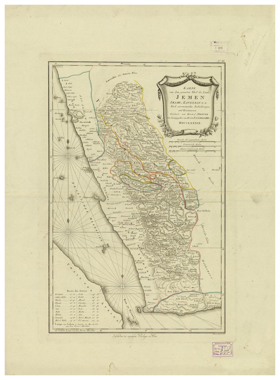 (N:34062) ARABIA - KARTE VON DEN GROESTEN THEIL DES LANDES, JEMEN, IMAME, KAUKEBAN ETC... (B0020091) Carte e stampe antiche: riproduzione a colori su carta (formato A1)