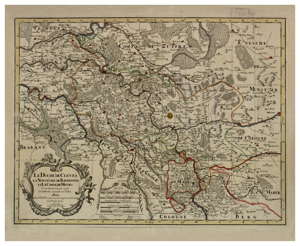 (N:34084) LE DUCHE DE CLEVES, LA SEIGNEURIE DE RAVENSTEIN ETC... (B0020108) Carte e stampe antiche: riproduzione a colori su carta (formato A1)