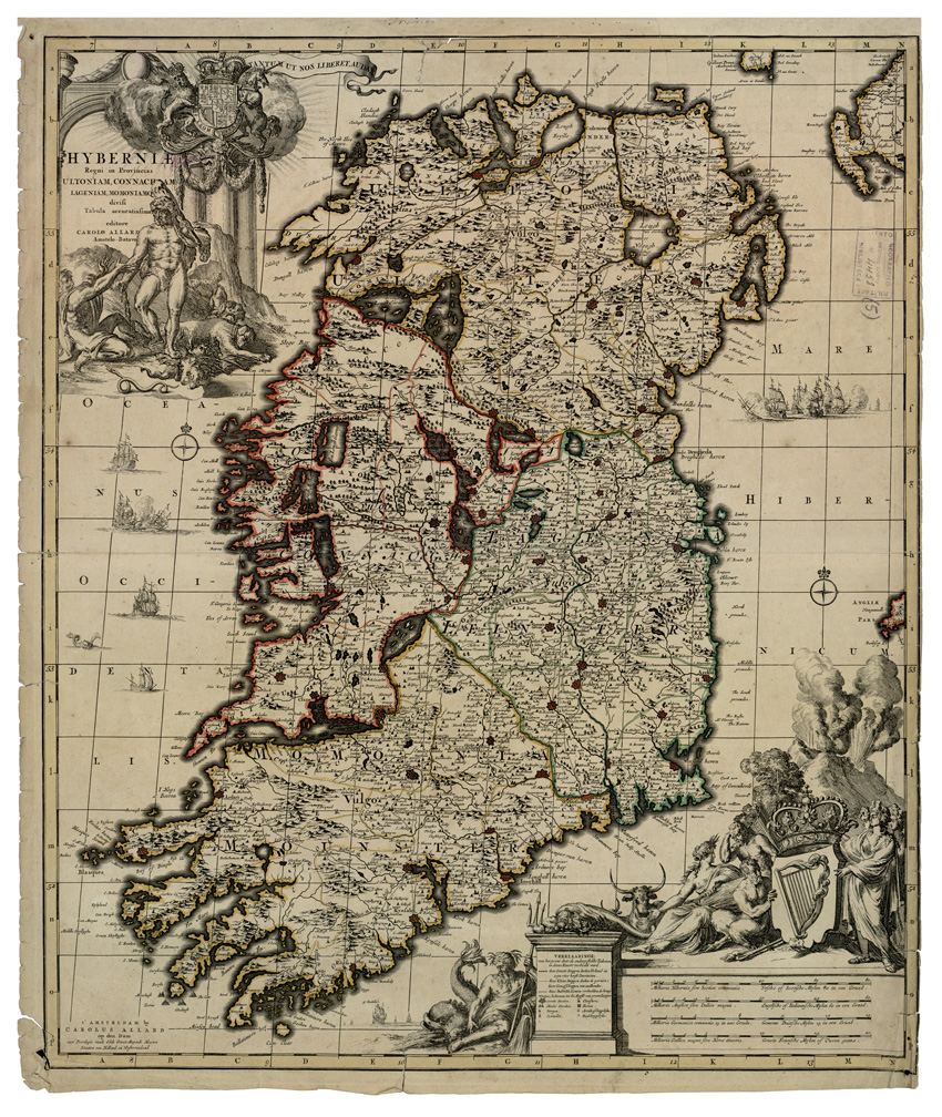 (N:34088) IRLANDA - HYBERNICE REGNI IN PROVINCIAS ULTONIAM ETC... (B0020112) Carte e stampe antiche: riproduzione a colori su carta (formato A1)