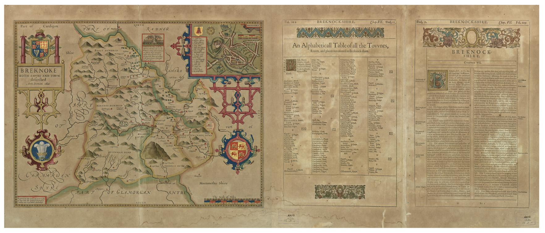 (N:34099) INGHILTERRA - BREKNOKE BOTH SHYRE AND TOWN DESCRIBED (B0020122) Carte e stampe antiche: riproduzione a colori su carta (formato A1)