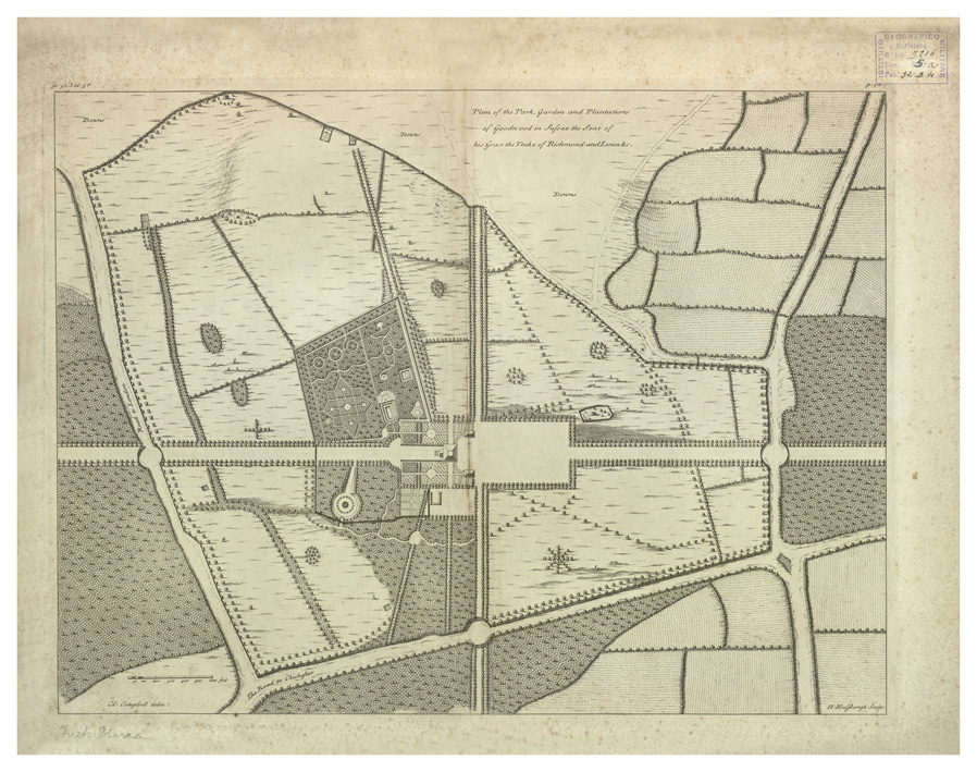 (N:34074) INGHILTERRA - PLAN OF THE PARK GARDEN AND PLANTATIONS OF GOOD WOOD IN SUSS EX THE SEAT OF HIS GRACE THE DUKE OF RICHMOND AND LENOX (B0020124) Carte e stampe antiche: riproduzione a colori su carta (formato A1)