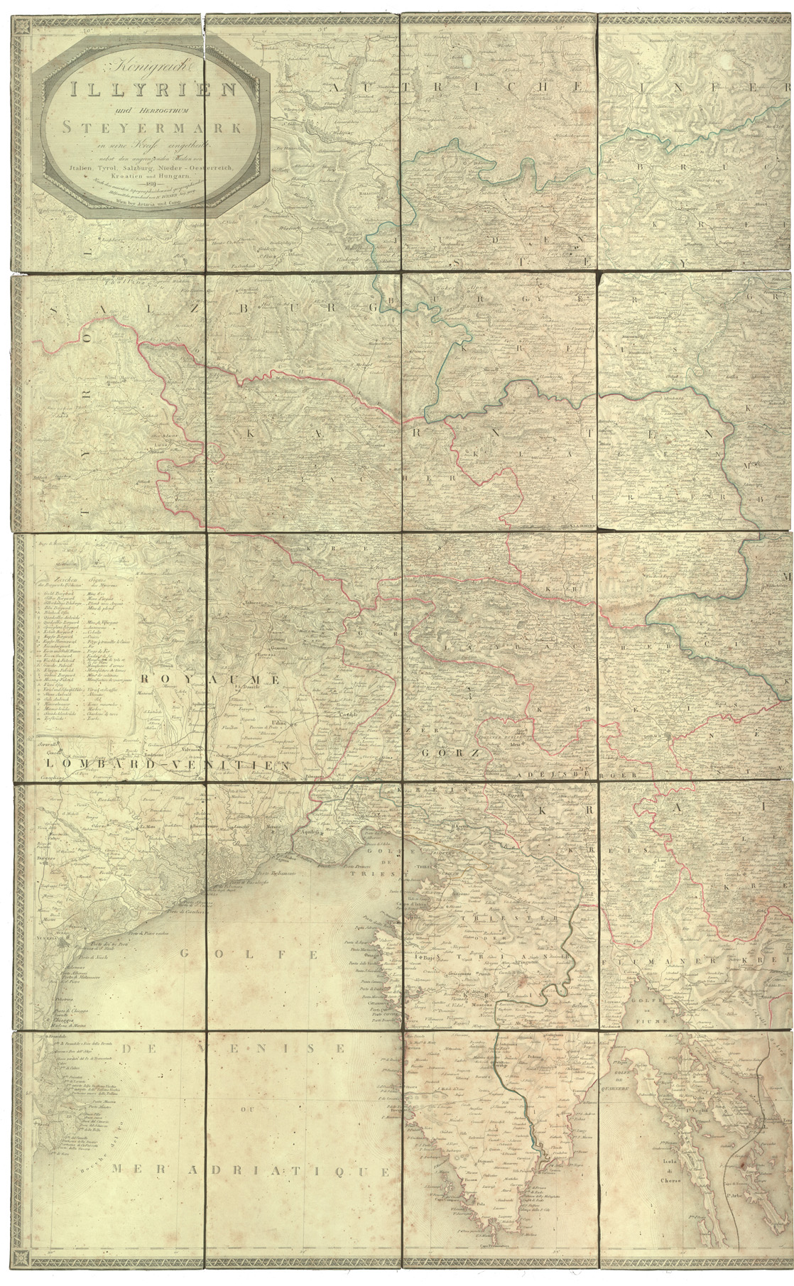 (N:34174) AUSTRIA - CARTE DU ROYAUME D'ILLIRIEN ET DU DUCHE' DE STIRIE etc... (B0020138, B0020139) Carte e stampe antiche: riproduzione a colori su carta (formato A1)