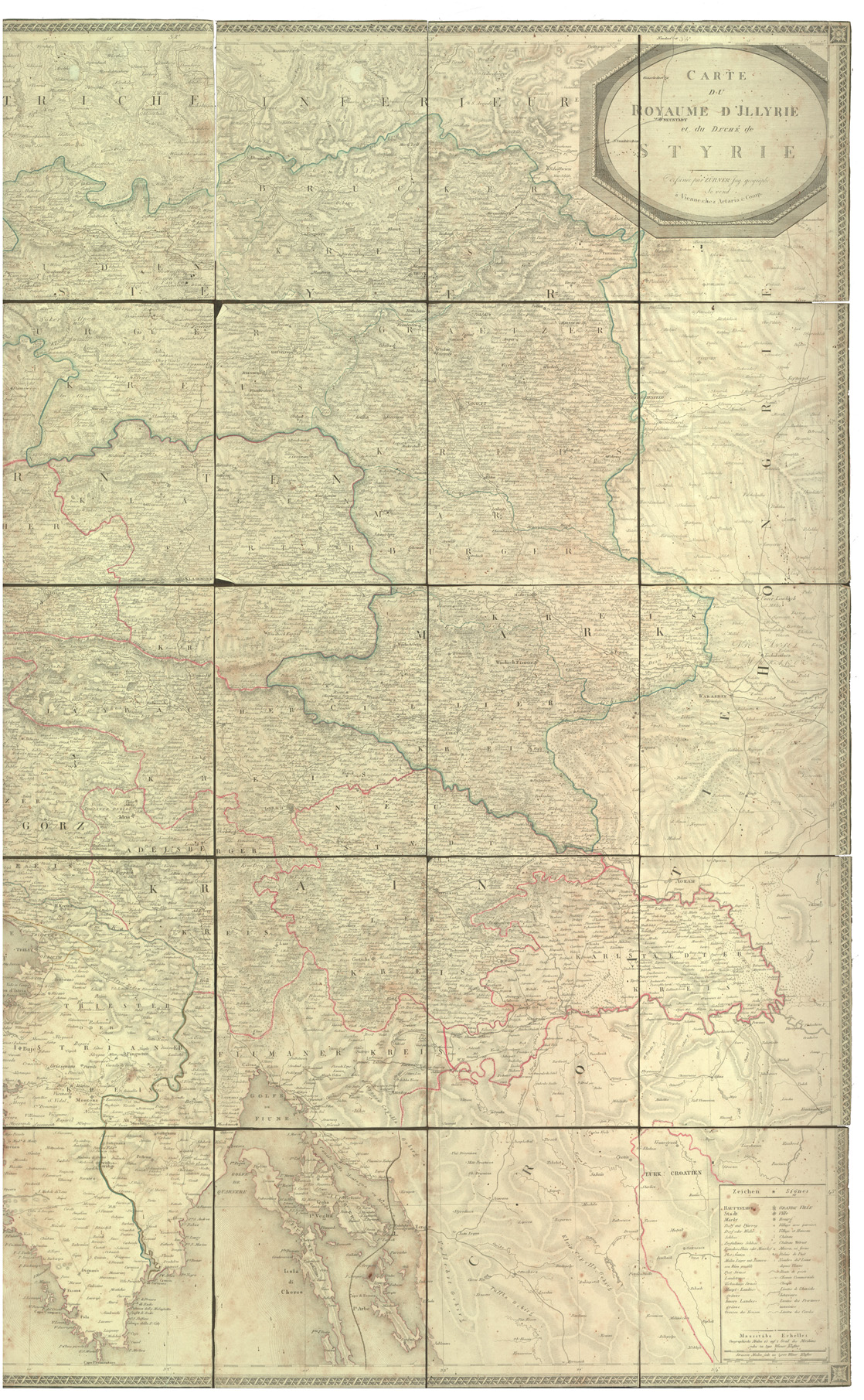 (N:34174) AUSTRIA - CARTE DU ROYAUME D'ILLIRIEN ET DU DUCHE' DE STIRIE etc... (B0020138, B0020139) Carte e stampe antiche: riproduzione a colori su carta (formato A1)