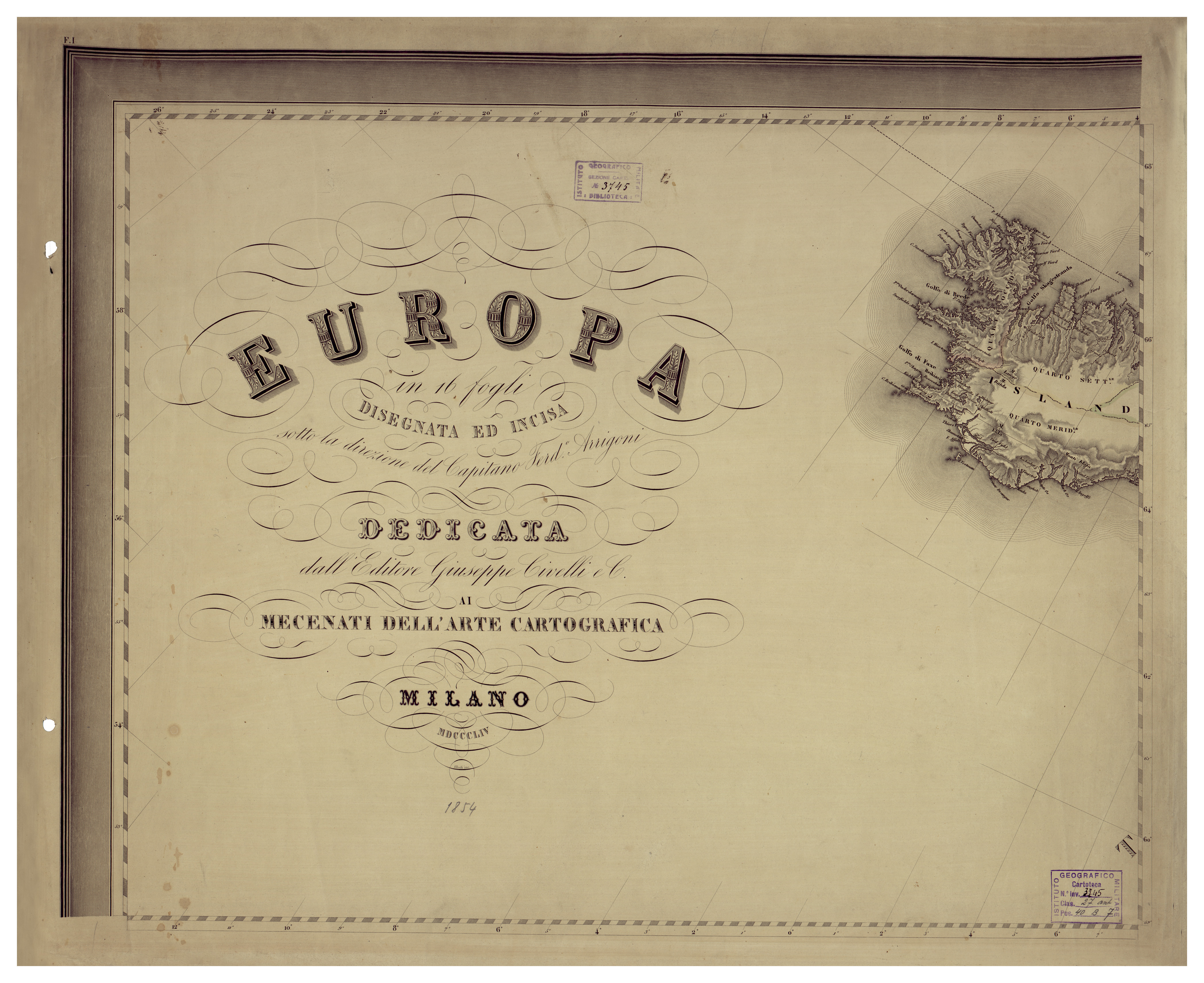 (N:34287) EUROPA - FOGLIO 1 (B0020227) Carte e stampe antiche: riproduzione a colori su carta (formato A1)