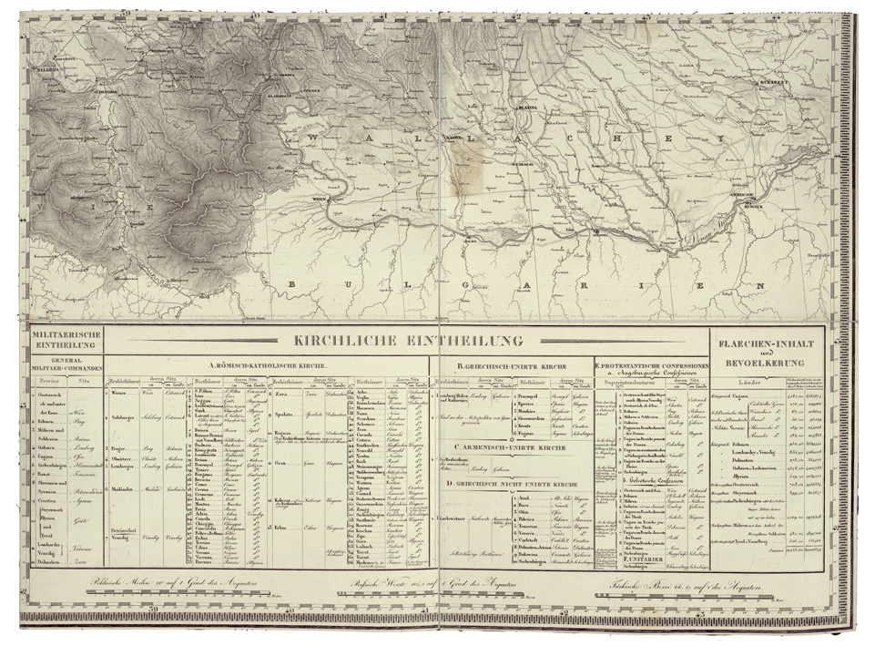 (N:34456) OESTERREICHISCHE KAISERTHUM MIT BETRACHTLICHEN ETC... - FOGLIO IX BUKAREST (B0020333) Carte e stampe antiche: riproduzione a colori su carta (formato A1)