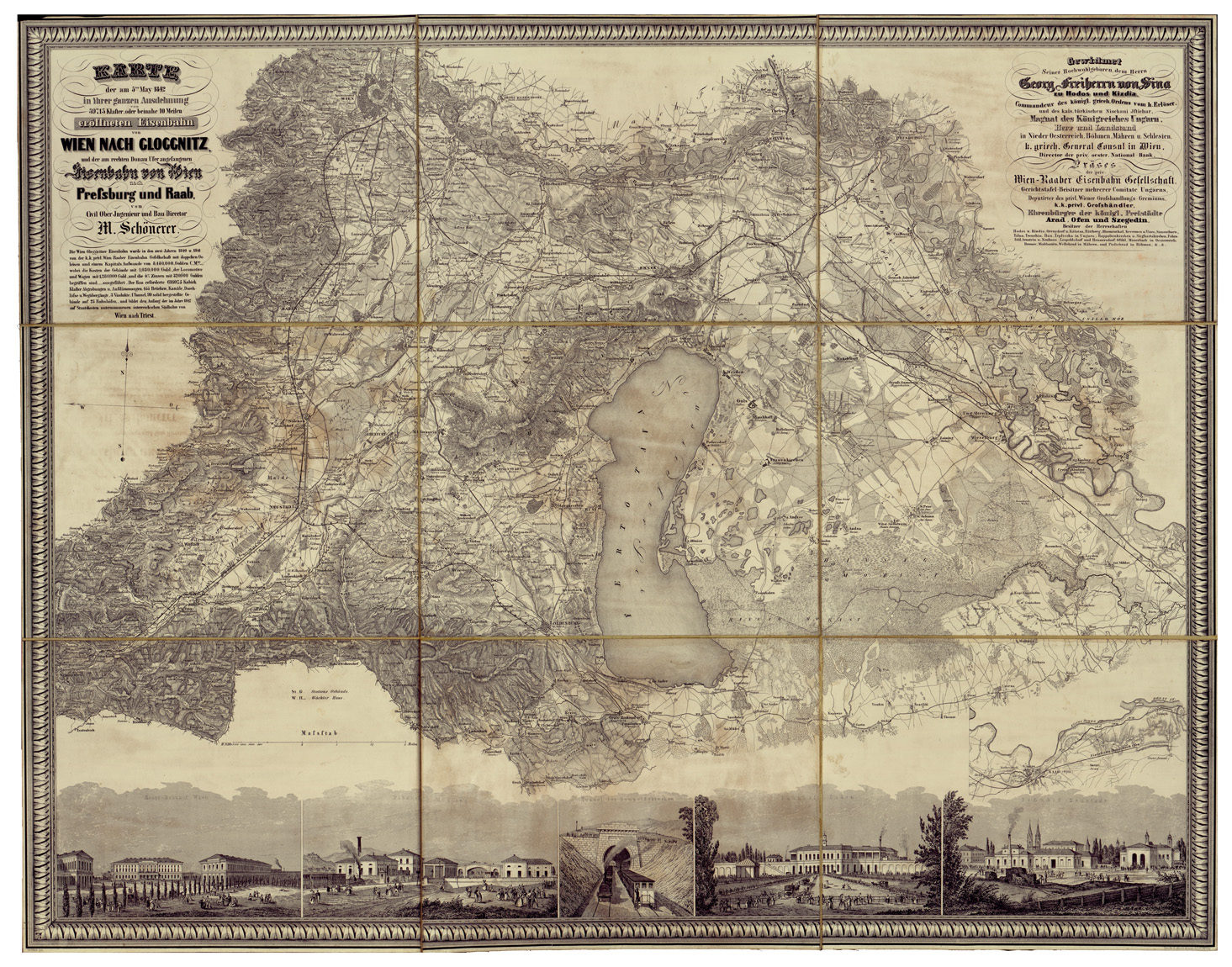 (N:34463) KARTE EISEMAHN VON WIEN NACH GLOGGNITZ ETC... (B0020340) Carte e stampe antiche: riproduzione a colori su carta (formato A1)