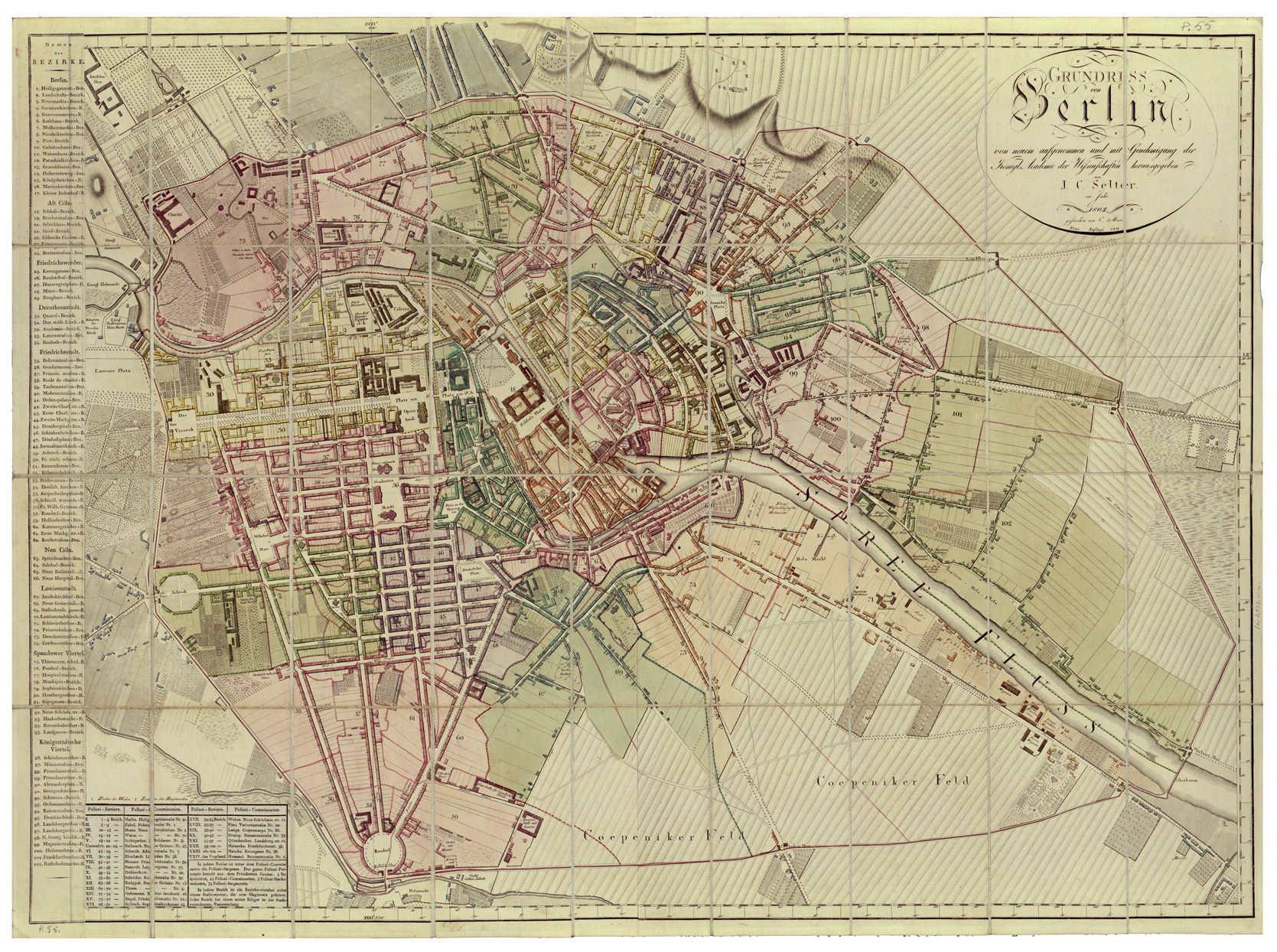 (N:34467) GRUNDRISS VON BERLIN (B0020344) Carte e stampe antiche: riproduzione a colori su carta (formato A1)