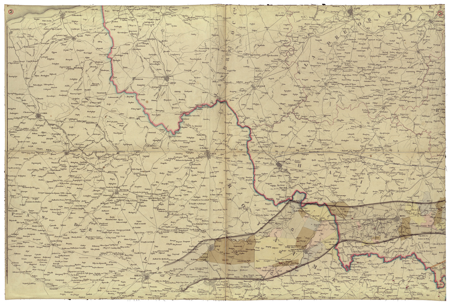 (N:34471) CARTE ADMINISTRATIVE ET INDUSTRIELLE COMPRENANT LES MINES ETC... DE LA BELGIQUE - FOGLIO 3 (B0020348) Carte e stampe antiche: riproduzione a colori su carta (formato A1)