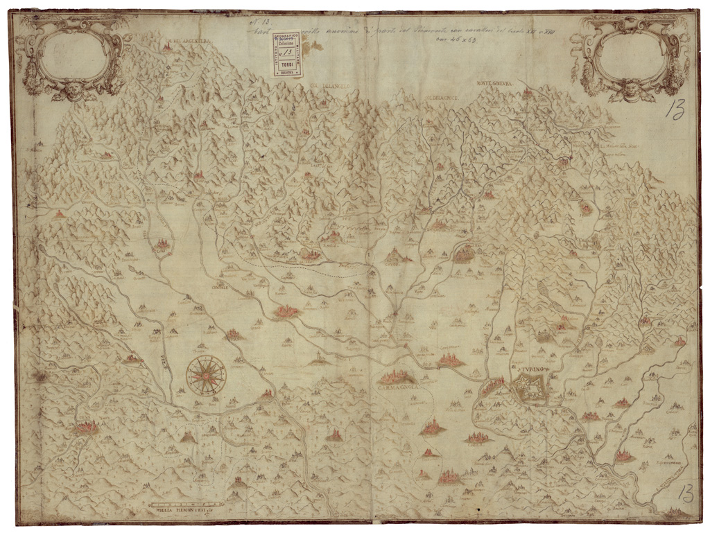 (N:34539) CARTA MANOSCRITTA ANONIMA DI PARTE DEL PIEMONTE (B0020370) Carte e stampe antiche: riproduzione a colori su carta (formato A1)
