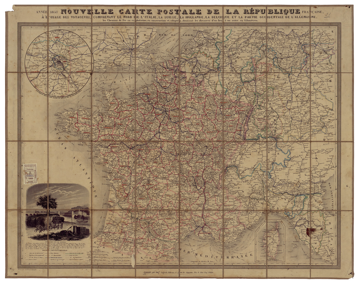 (N:34555) NOUVELLE CARTE POSTALE DE LA REPUBLIQUE FRANCAISE ETC...
 (B0020385) Carte e stampe antiche: riproduzione a colori su carta (formato A1)