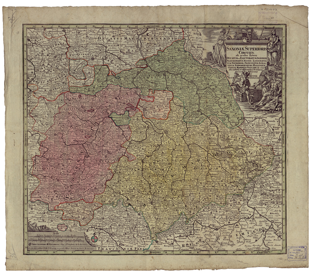 (N:34611) SAXONIAE SUPERIORIS CIRCULUS ETC... (B0020441) Carte e stampe antiche: riproduzione a colori su carta (formato A1)