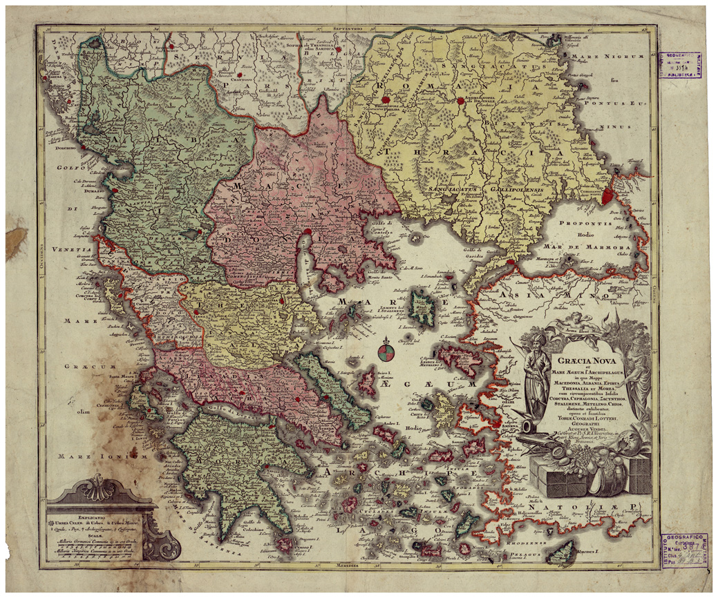 (N:34637) GRECIA NOVA ET MARE AEGEUM ARCHIPELAGUS: IN QUA MAPPA, MACEDONIA, ALBANIA. EPIRUS, THESSALIA ET MOREA ETC... (B0020469) Carte e stampe antiche: riproduzione a colori su carta (formato A1)