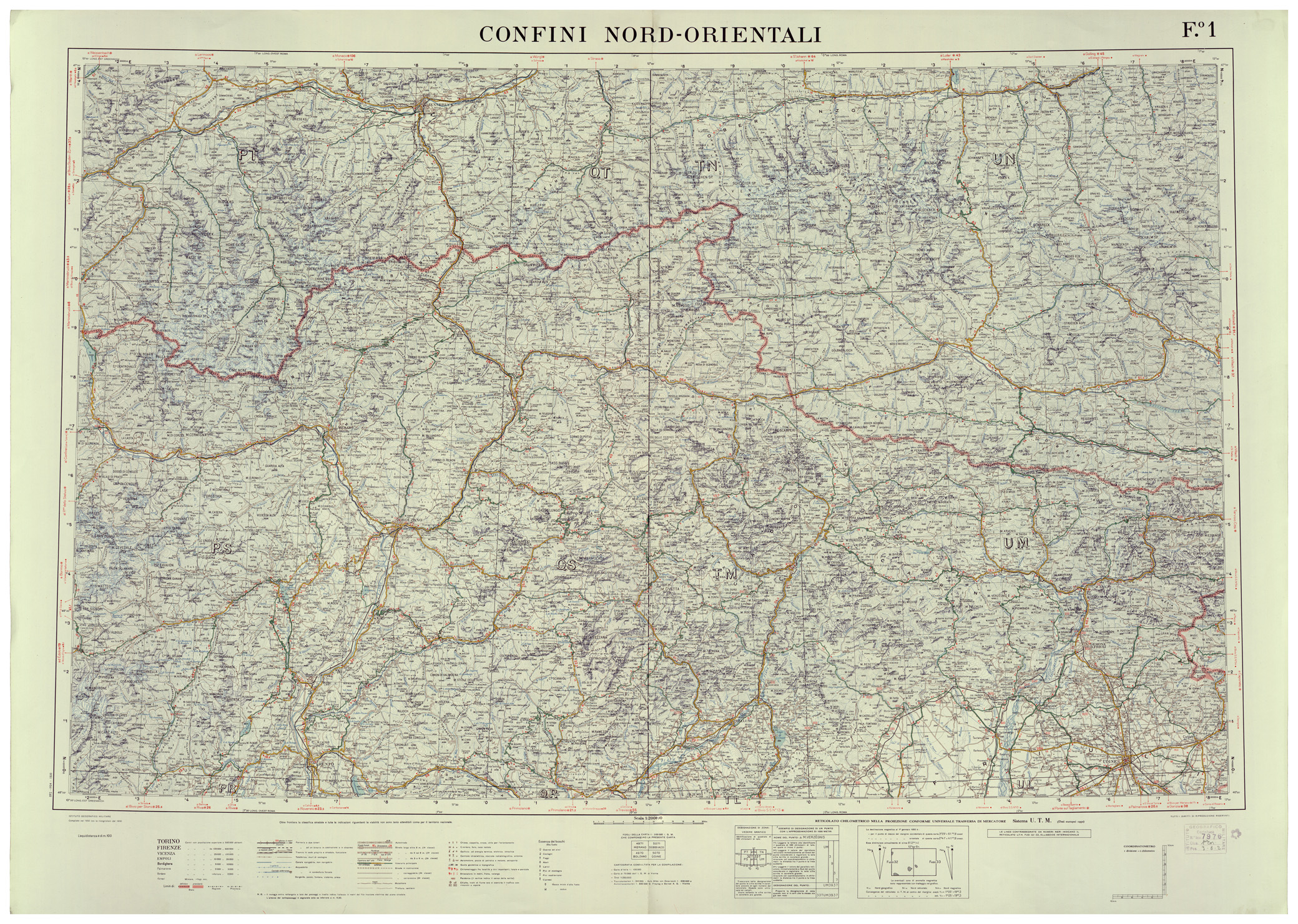 (N:34677) CONFINI NORD-ORIENTALI - FOGLIO 1 (B0020509) Carte e stampe antiche: riproduzione a colori su carta (formato A1)