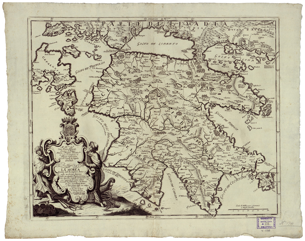 (N:34700) LA MOREA (B0020533) Carte e stampe antiche: riproduzione a colori su carta (formato A1)