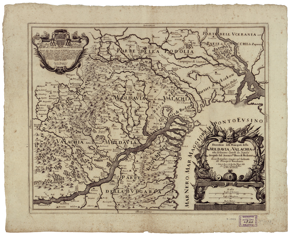 (N:34710) DESCRITIONE DELLI PRINCIPATI DELLA MOLDAVIA E VALACHIA (B0020543) Carte e stampe antiche: riproduzione a colori su carta (formato A1)