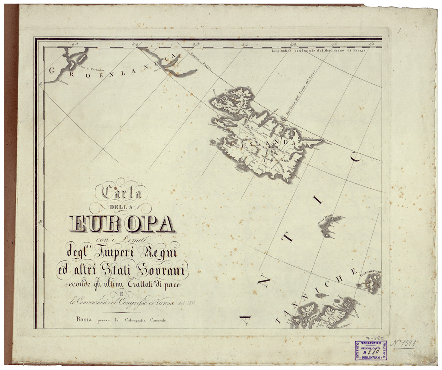 (N:34731) CARTA DELL'EUROPA SECONDO GLI ULTIMI TRATTATI DI PACE CON I LIMITI DEGL'IMPERI, REGNI E ALTRI STATI SOVRANI - FOGLIO 1 (B0020564) Carte e stampe antiche: riproduzione a colori su carta (formato A1)