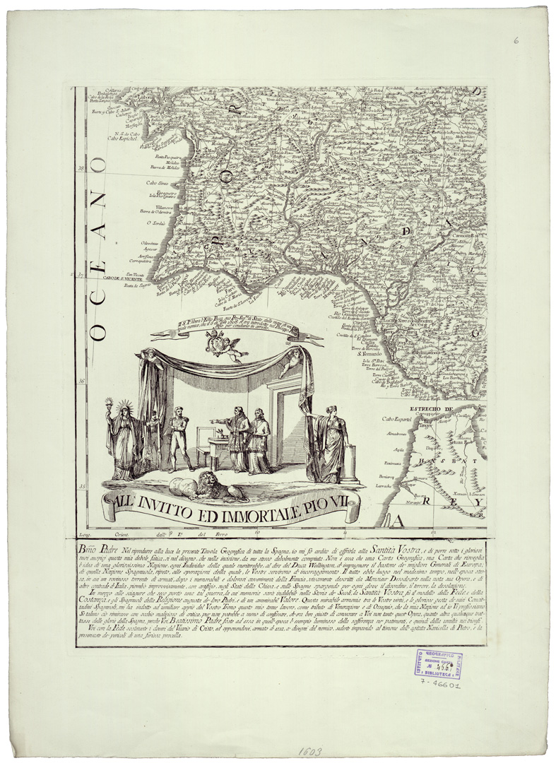(N:34783) LI REGNI DI SPAGNA E PORTOGALLO - FOGLIO 6 (B0020616) Carte e stampe antiche: riproduzione a colori su carta (formato A1)