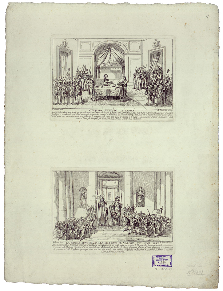 (N:34784) VEDUTE - LI REGNI DI SPAGNA E PORTOGALLO - FOGLIO 1 (B0020617) Carte e stampe antiche: riproduzione a colori su carta (formato A1)